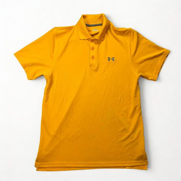 Under Armour Other - Under Armour Polo Shirt Men Small Yellow HeatGear Golf Athletic Performance Logo